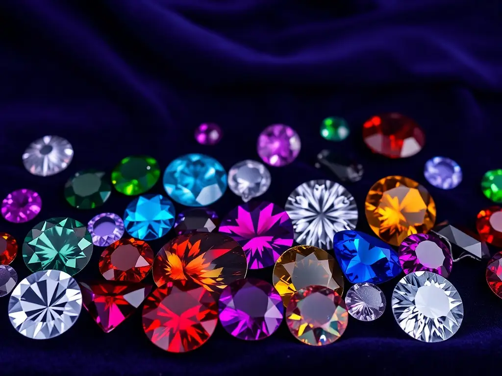 A close-up shot of a collection of pink diamonds, showcasing various cuts and shades, set against a luxurious velvet backdrop to emphasize their rarity and elegance.