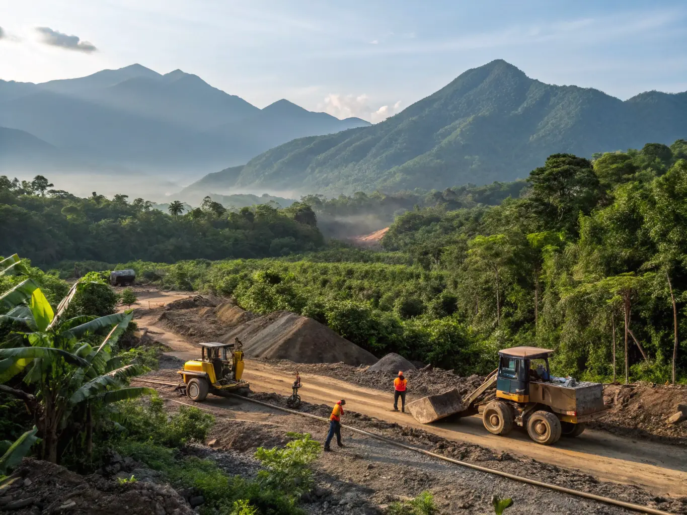 A photograph depicting a diamond mine adhering to strict ethical and environmental standards, emphasizing Imperial Color Diamond's commitment to responsible sourcing and conflict-free diamonds.