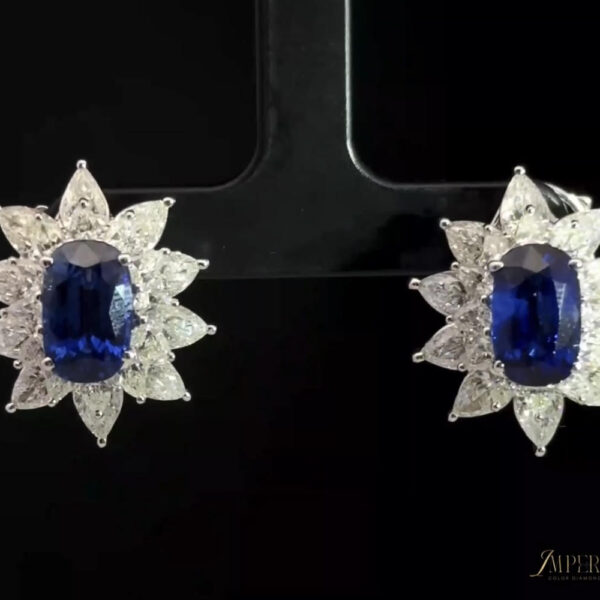 Floral Blue Sapphire Earring
